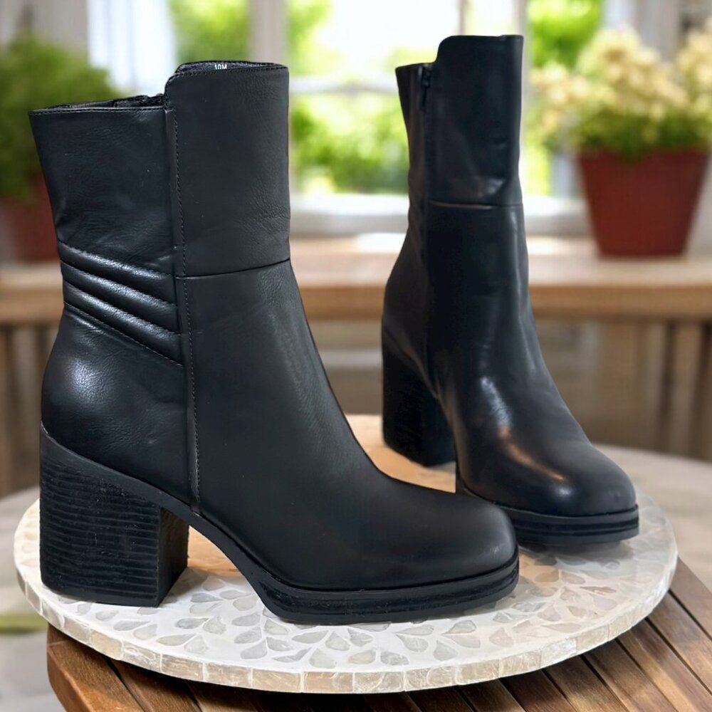 Kork-Ease Korks Moergan Black Block Heel Ankle Boots  Womens 10 - Picture 4 of 13